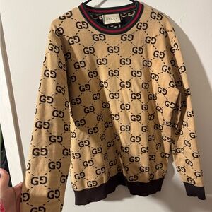 Gucci Beige GG Logo Crewneck Sweater